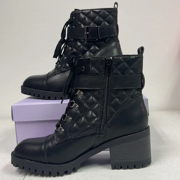 Brand new with box Women’s Madden Girl Black Harlow Combat Boots. Size is 9.5. - Picture 7 of 16